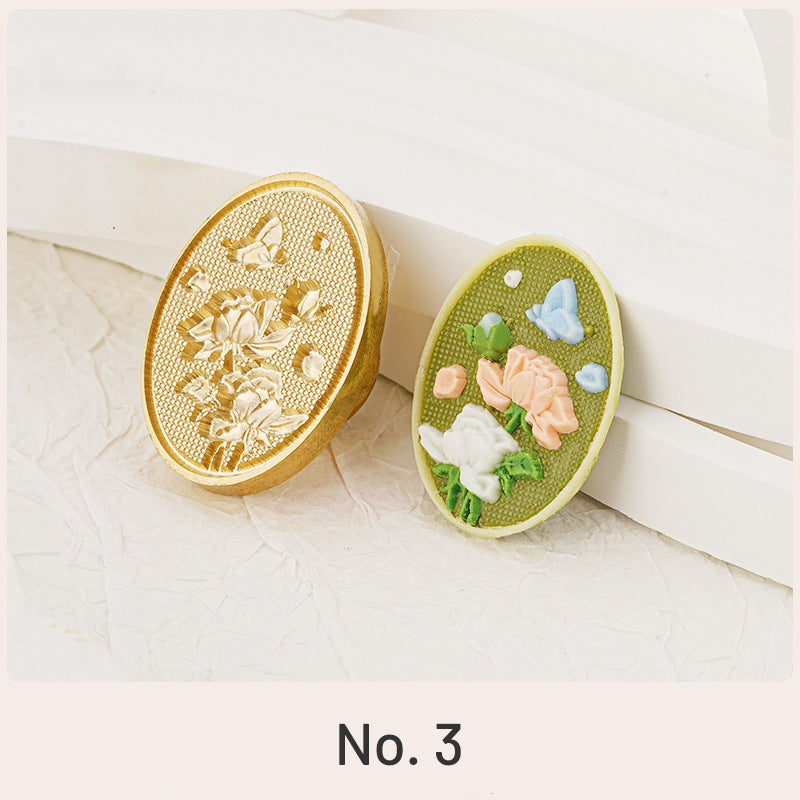 Sello de Lacre con Flor en Relieve 3D (3 Diseños) sku-3