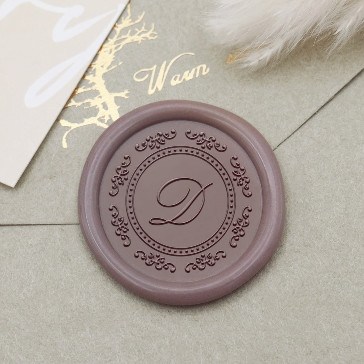 Susurros Enigmáticos Sello de Lacre Personalizado con Inicial - Estilo 19 1