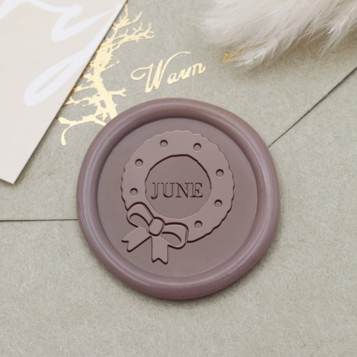 Sello de Caucho con Sello de Lacre Personalizado Corona de Adviento Navidad Nombre1