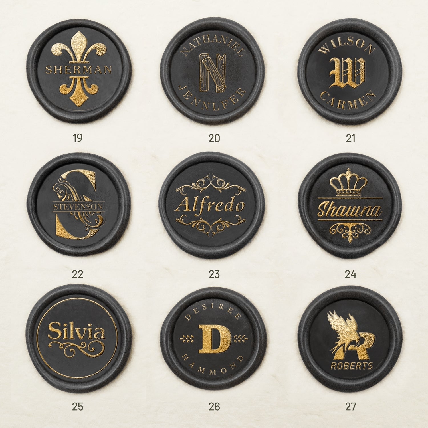 Sello de Lacre con Nombre Personalizado (27 Diseños) - Stamprints6