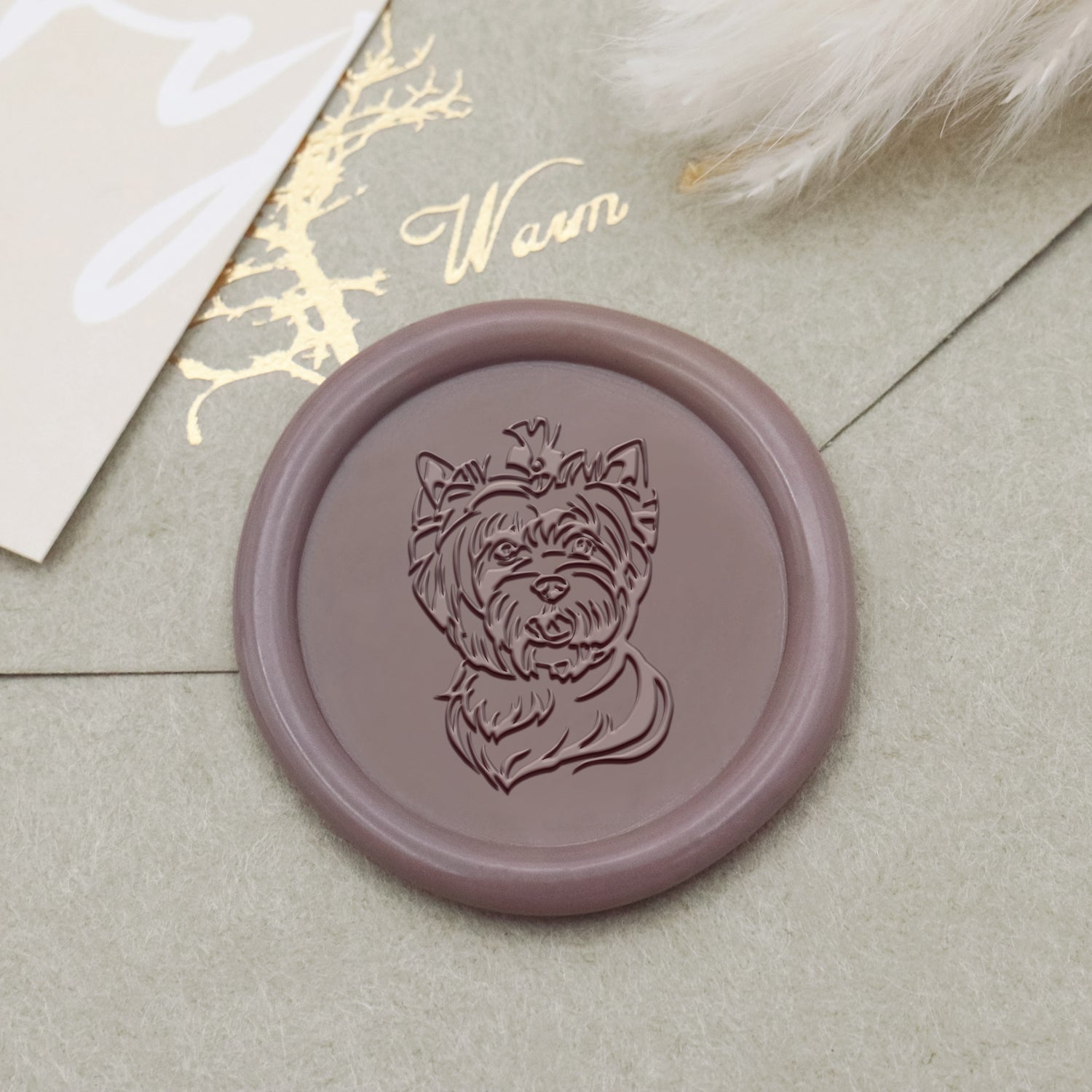 Sello de Lacre de Perro Yorkshire Terrier - Stamprints1