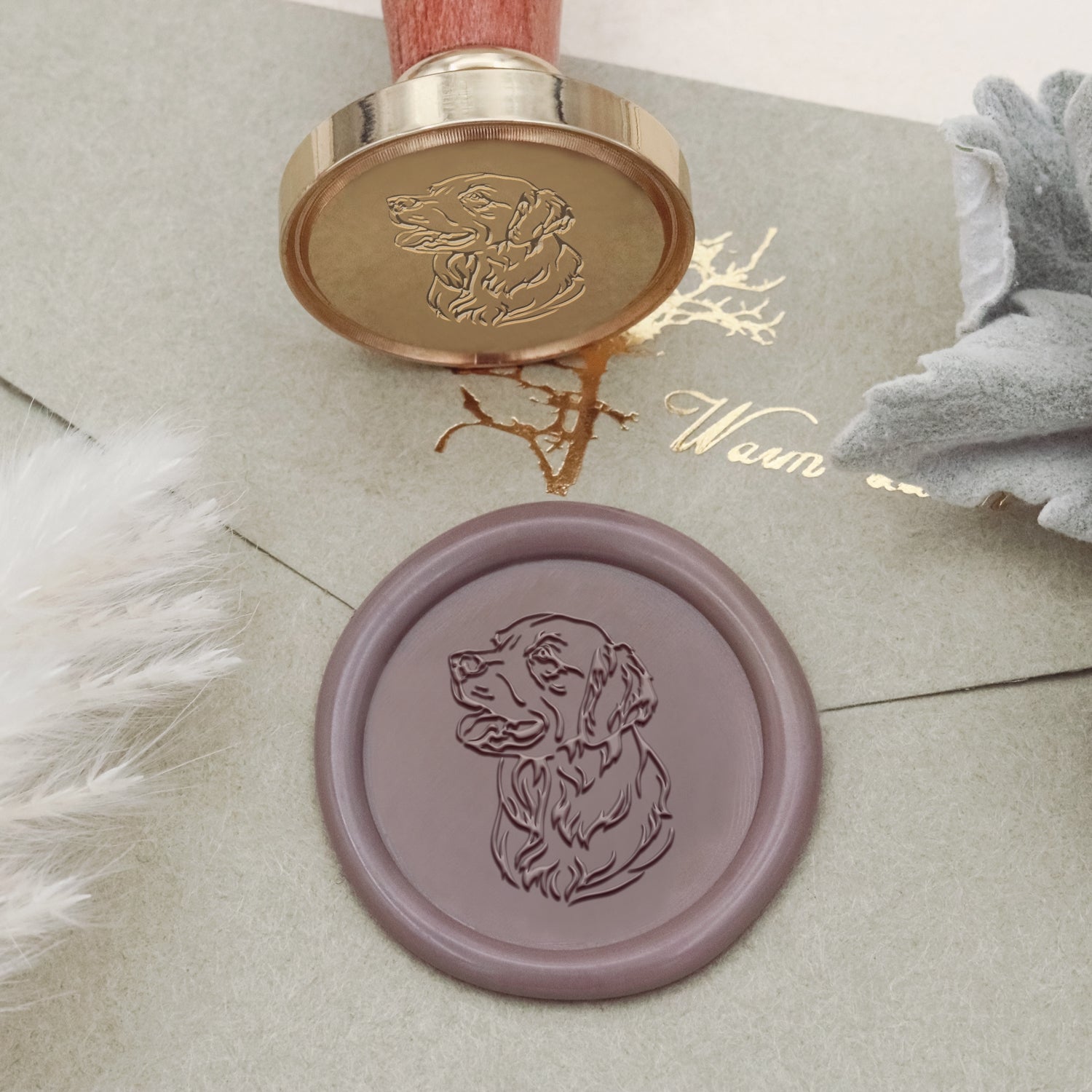 Sello de Lacre de Perro Golden Retriever - Stamprints