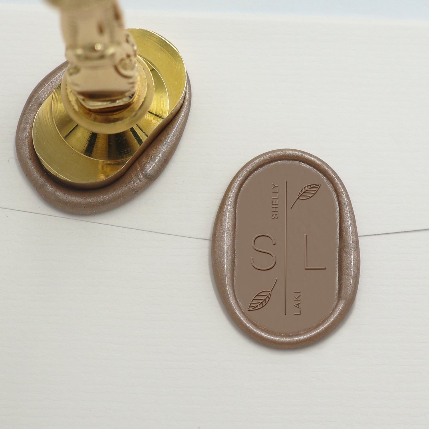Sello de Lacre de Boda Ovalado Personalizado - Estilo 12 2