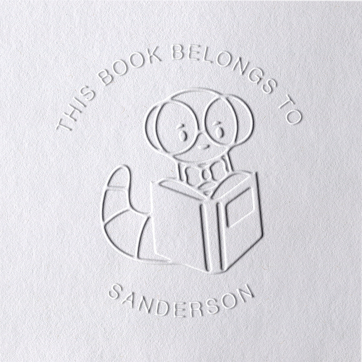 Sello en Seco para Libros de Oruga de Dibujos Animados Personalizado Sello en Seco para Libros de Oruga de Dibujos Animados Personalizado15-11