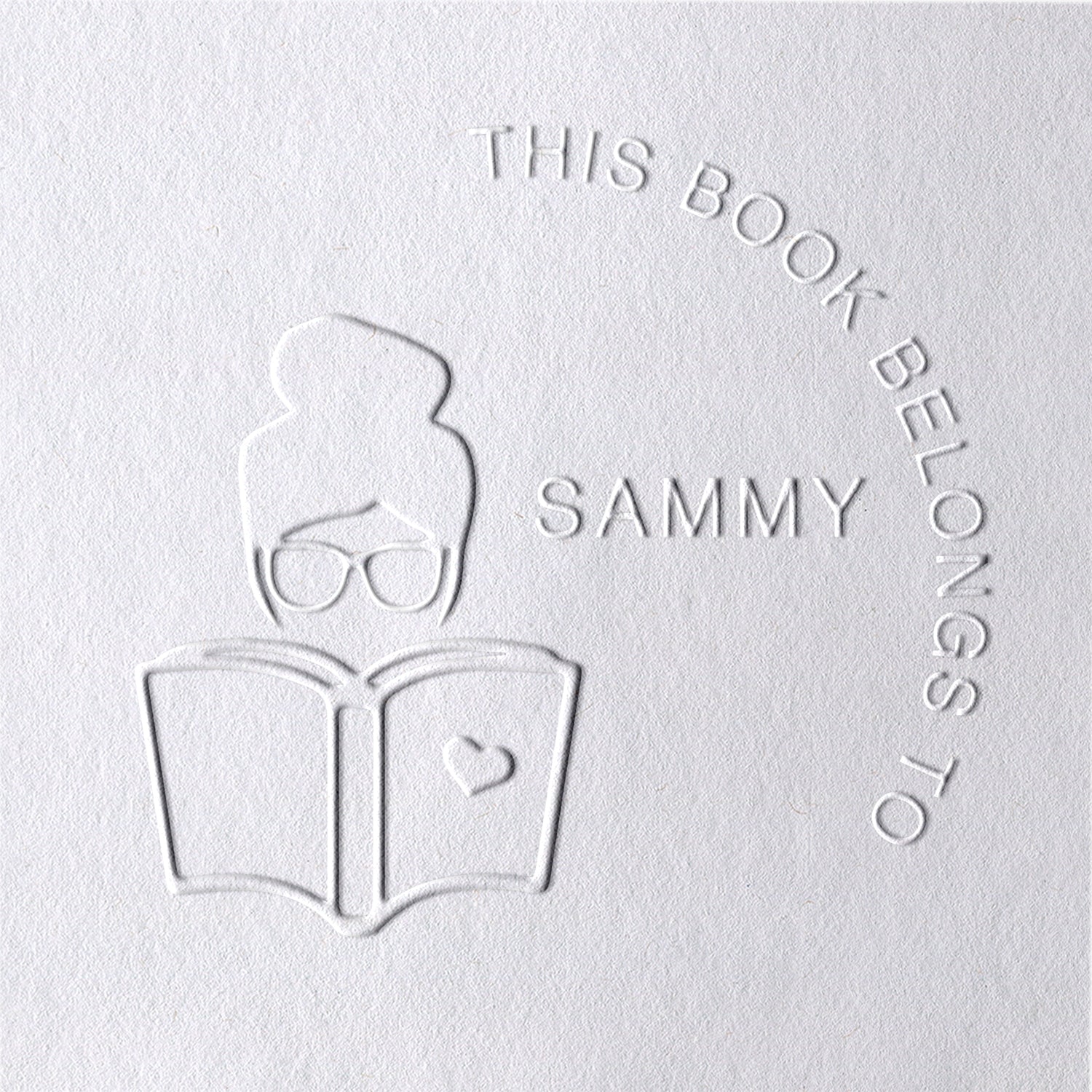 Sello en Seco Personalizado de Dama Leyendo Libro Sello en Seco Personalizado de Dama Leyendo Libro20-11