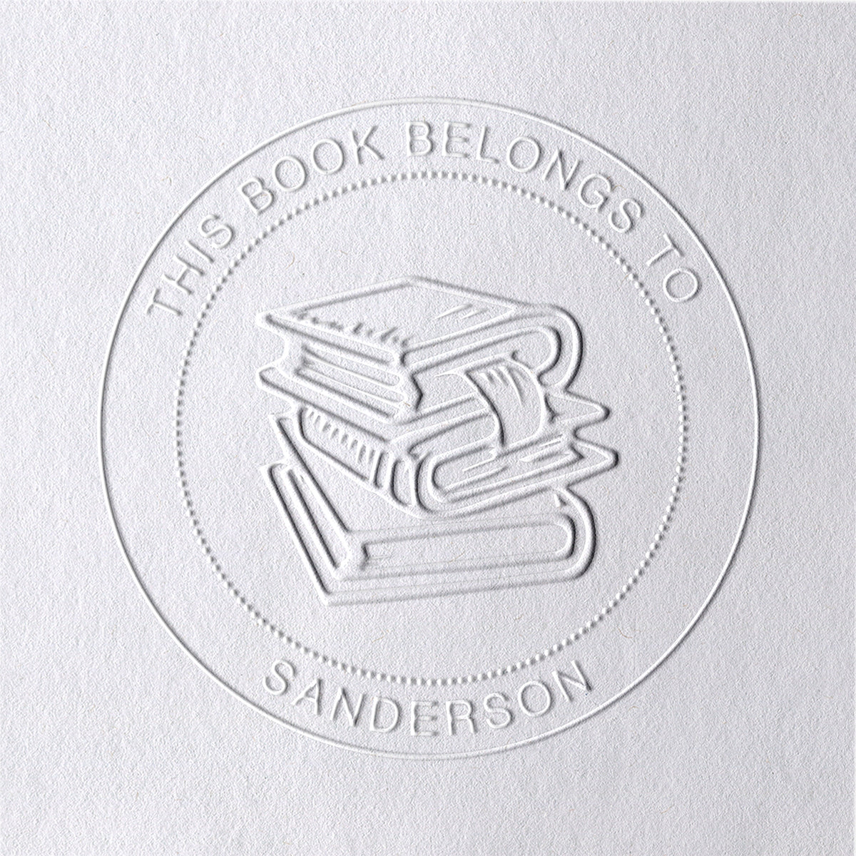 Sello en Seco Personalizado de Pila de Libros y Marcapáginas Sello en Seco Personalizado de Pila de Libros y Marcapáginas25-11