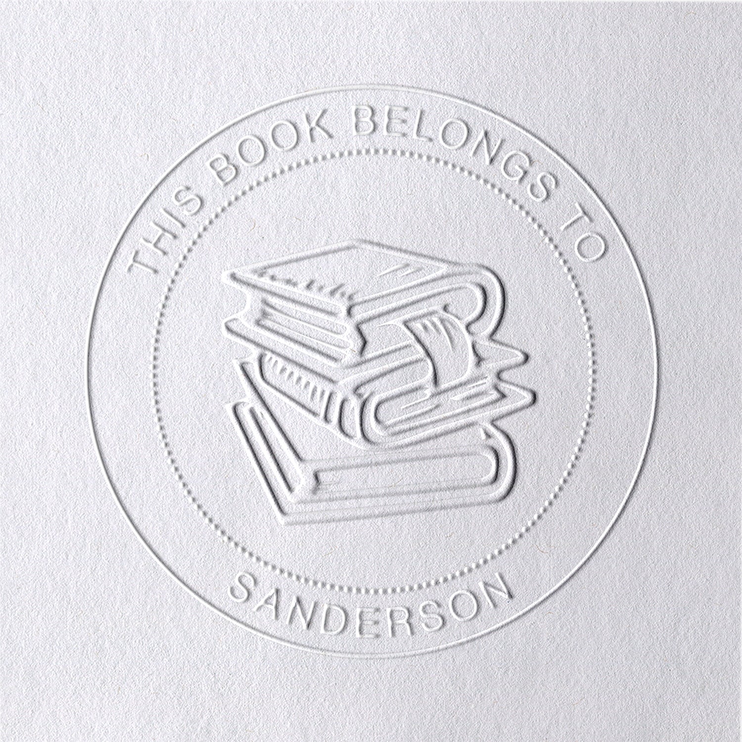 Sello en Seco Personalizado de Pila de Libros y Marcapáginas Sello en Seco Personalizado de Pila de Libros y Marcapáginas25-11
