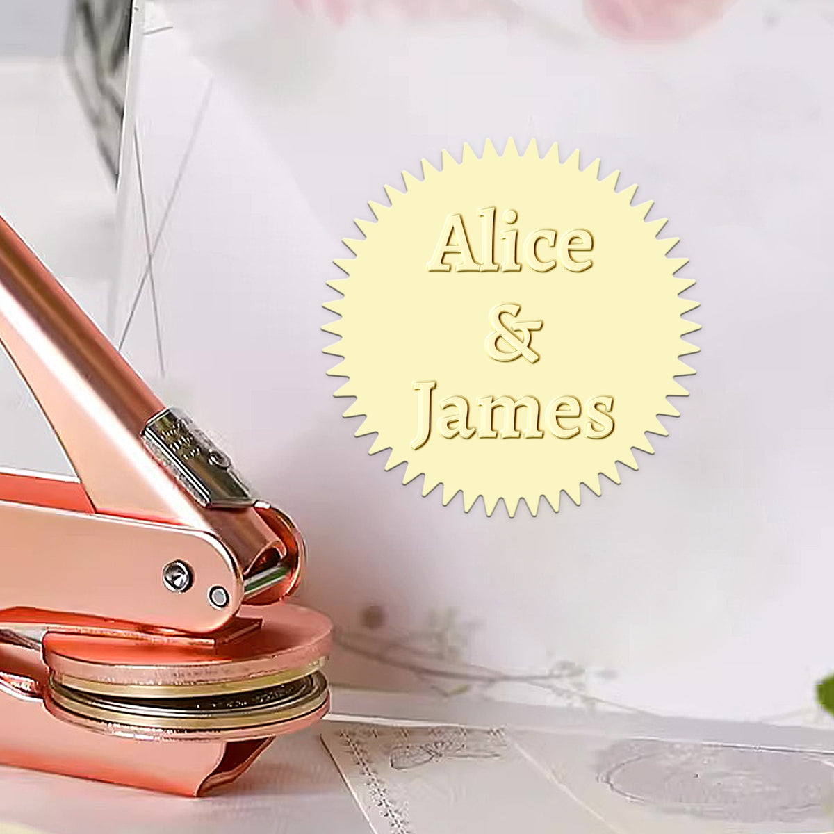 Custom Minimalist Name Wedding Embosser - Style 9 Custom Minimalist Name Wedding Embosser - Style 91-91