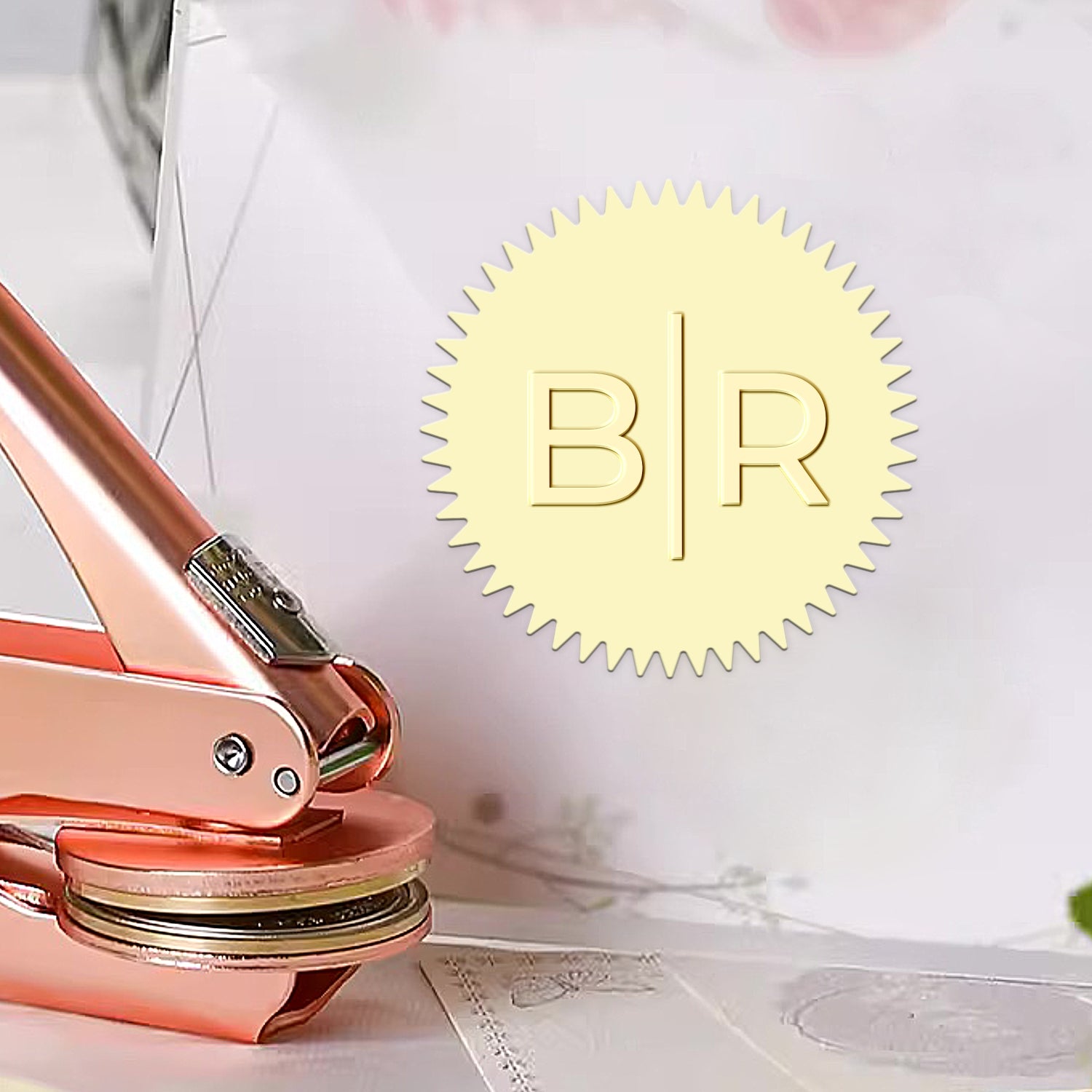 Custom Minimalist Initials Wedding Embosser (9 Designs) 111