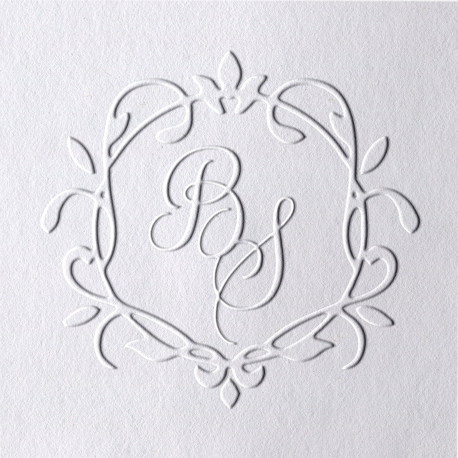 Sello en seco de monograma personalizado con iniciales manuscritas para boda 271
