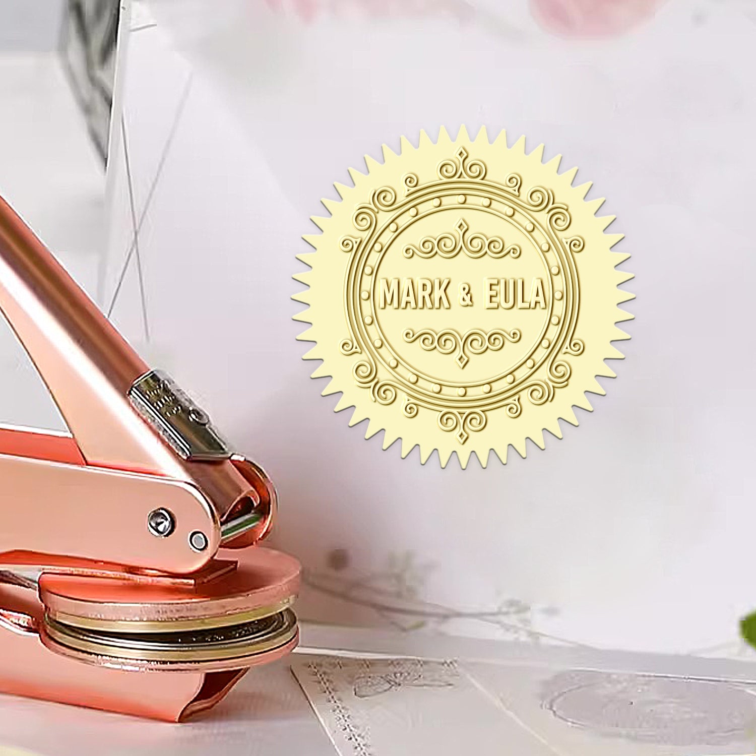 Sello en Seco de Boda de Reloj de Bolsillo Personalizado 1161