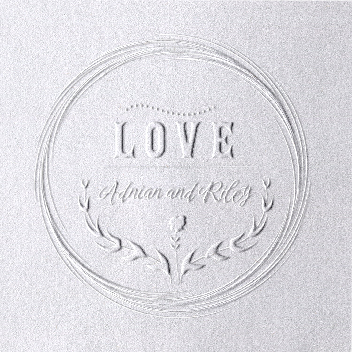 Sello en Seco de Boda Personalizado AMOR Espinas 1711