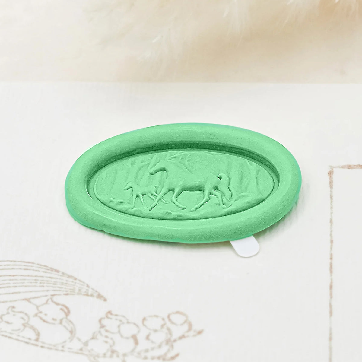 Pegatinas de Sello de Lacre Autoadhesivo de Caballo en Relieve 3D 2-2