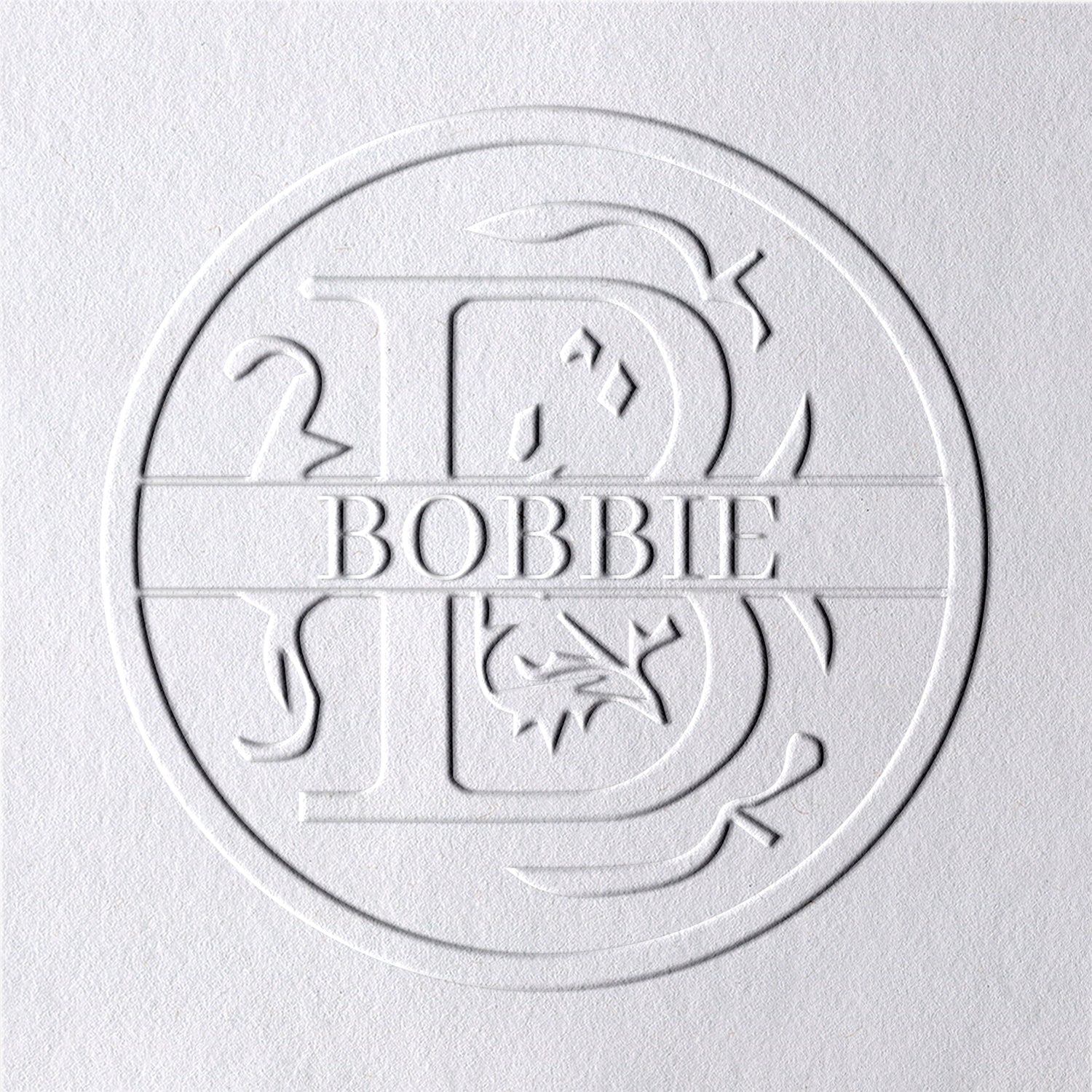 26 Letras Sello en Seco de Nombre Floral Personalizado - B B1