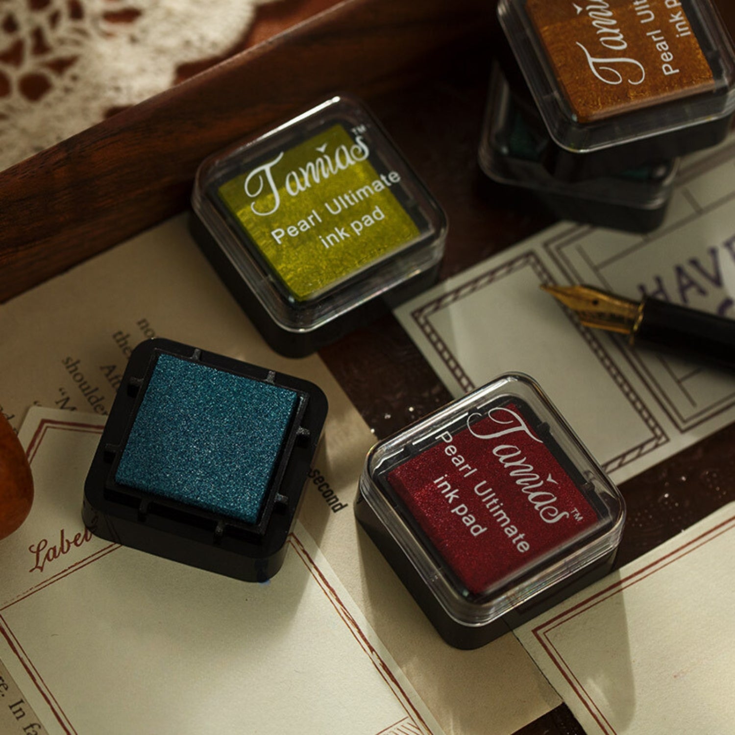 Almohadilla de Tinta Nacarada Mini Retro de 8 Colores 2