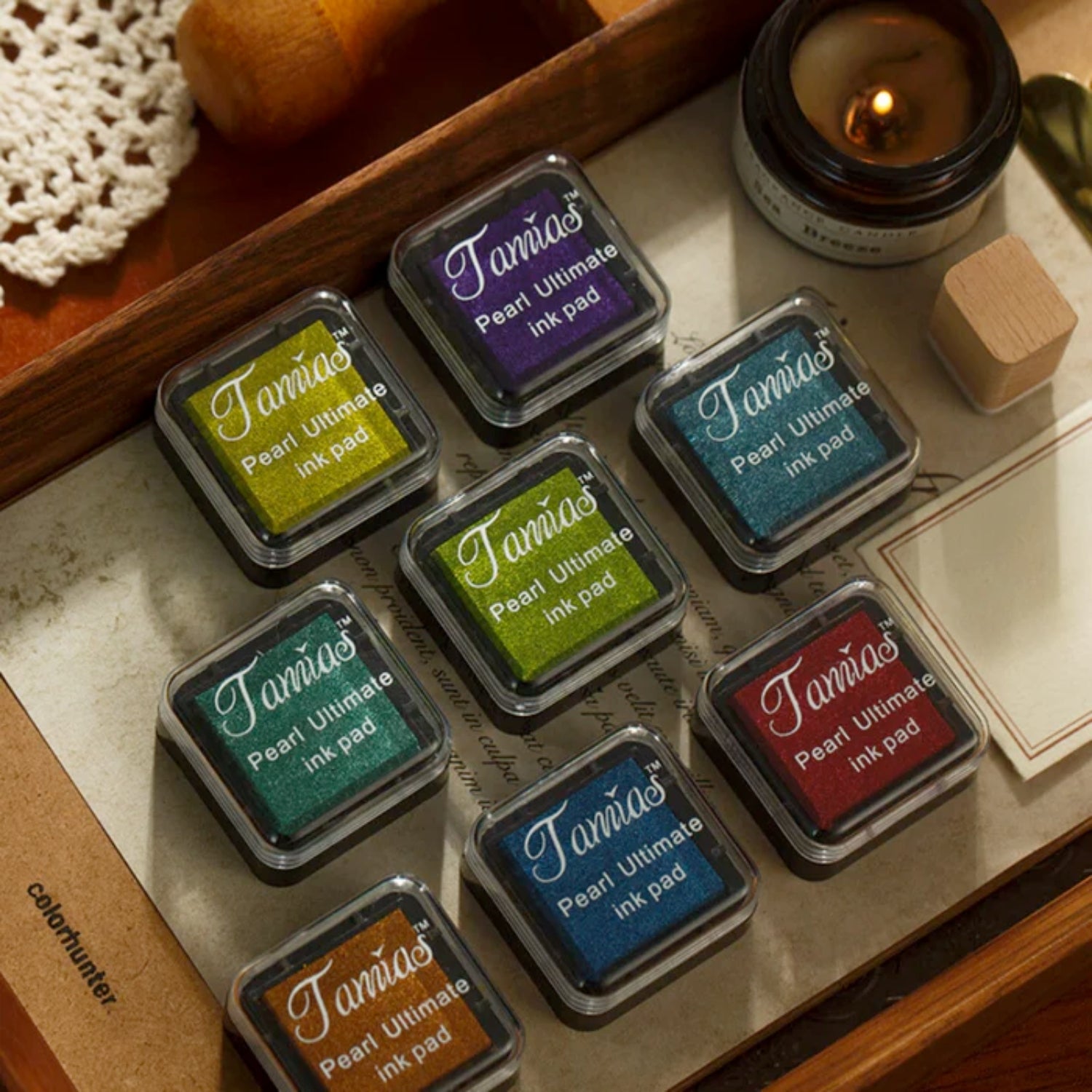 Almohadilla de Tinta Nacarado Mini Retro (8 Colores) 13