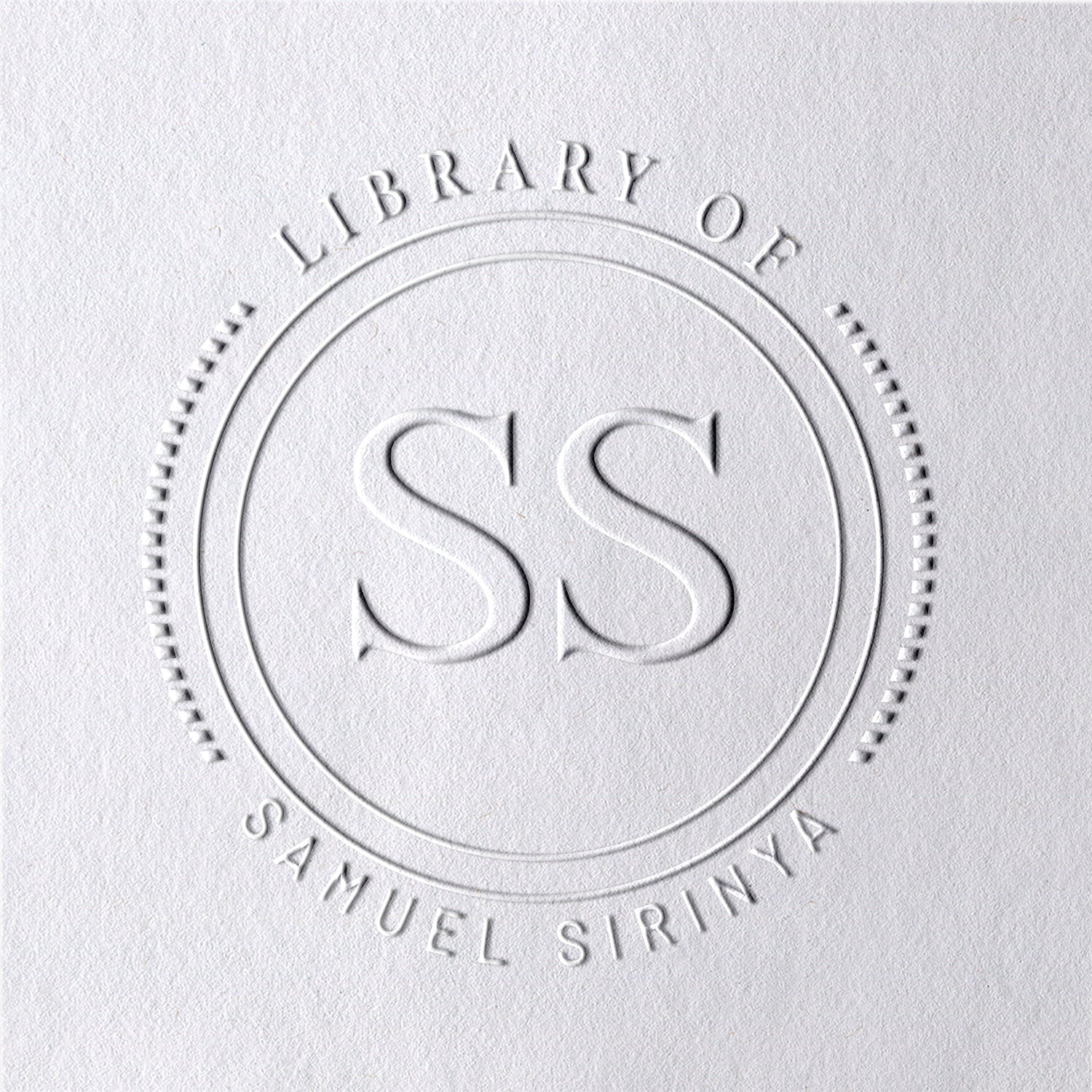 Sello en Seco Personalizado de Letras de la Biblioteca2