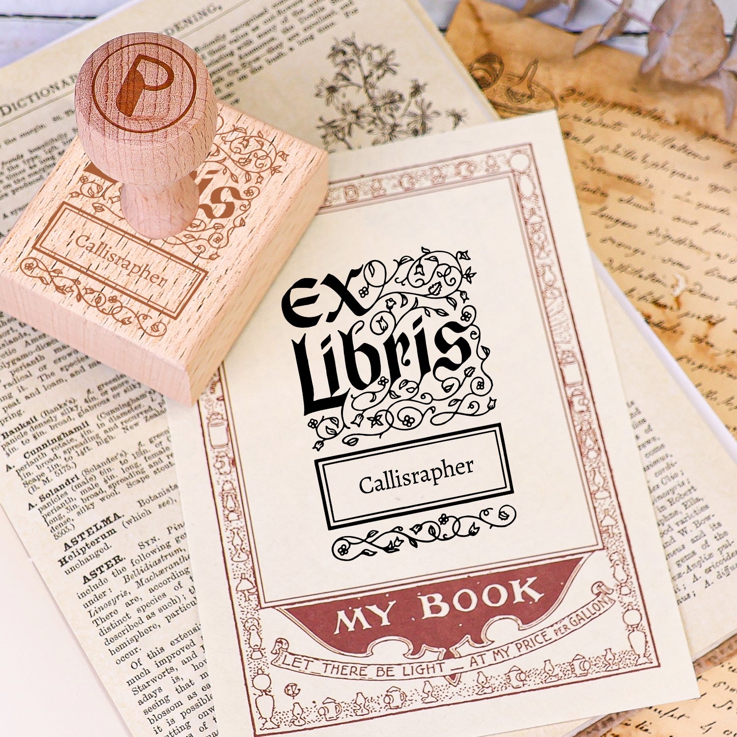 sello de caucho personalizado para libros libro de uso 2
