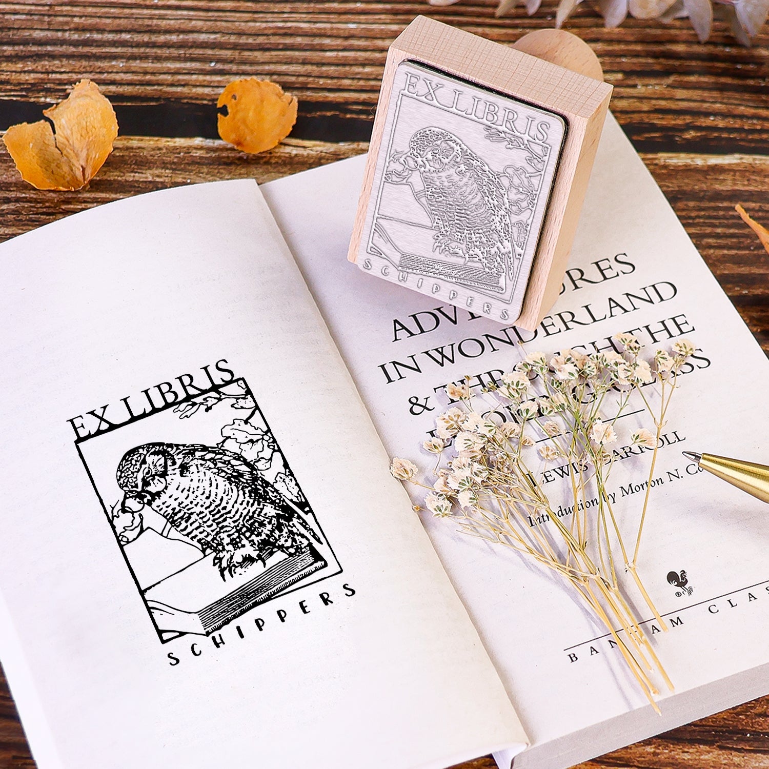 sello de caucho personalizado para libros uso portada de libro