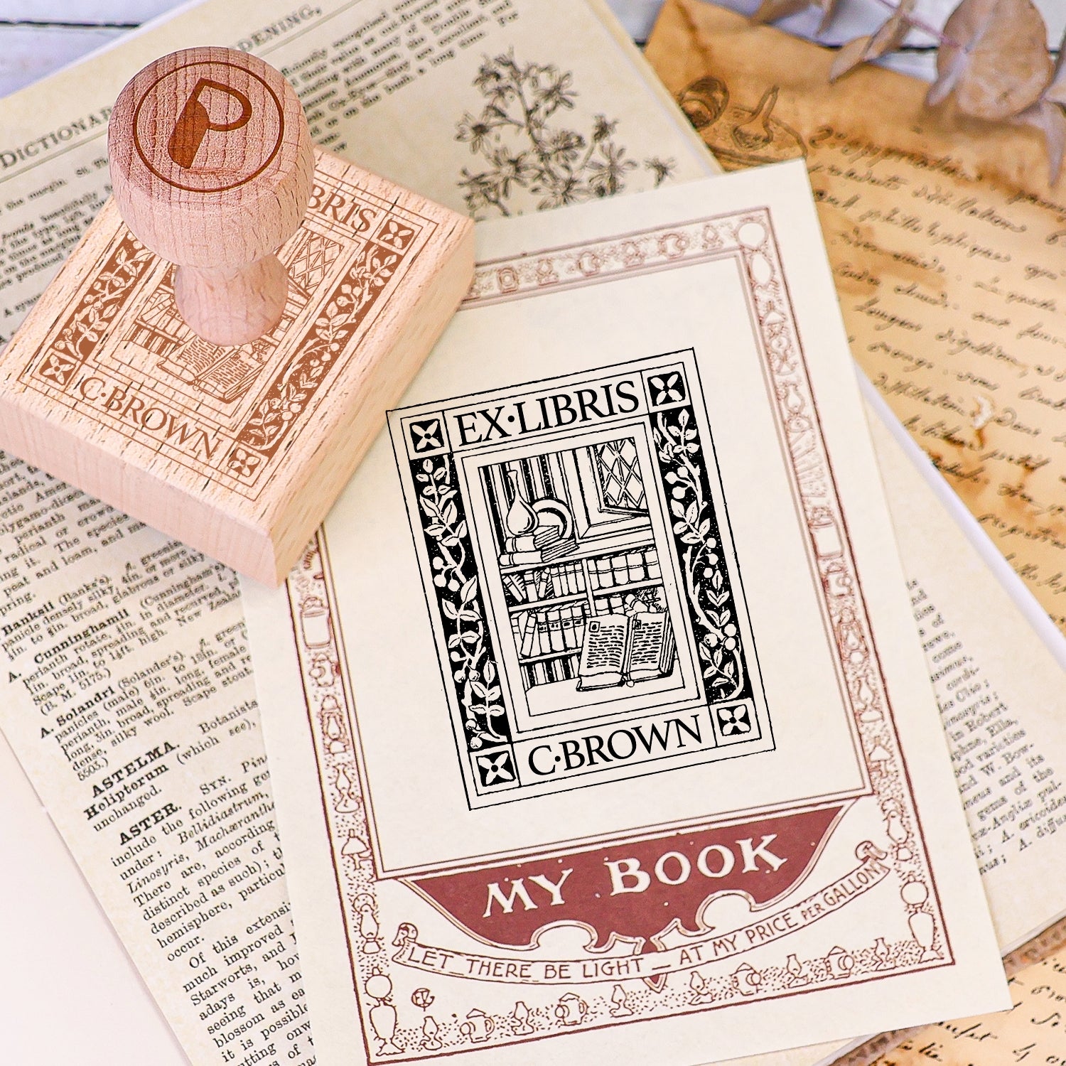 sello de caucho personalizado para libros libro de uso 2