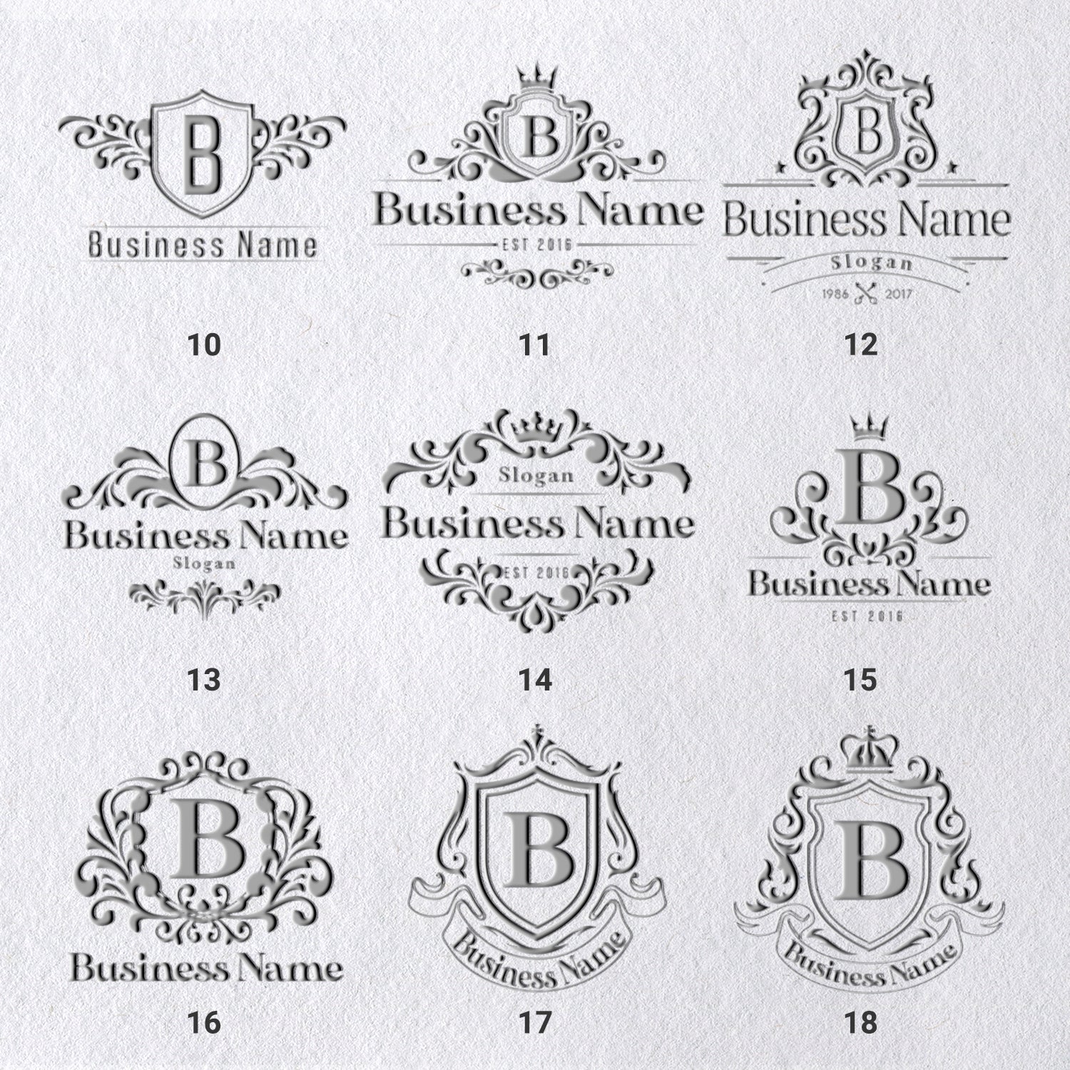 Sello en Seco de Logo Personalizado (30 Diseños) sku-211