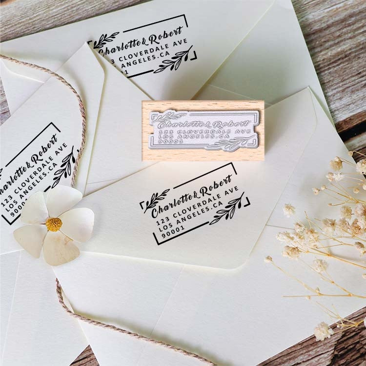 Sello de Caucho de Madera Personalizado para Dirección1