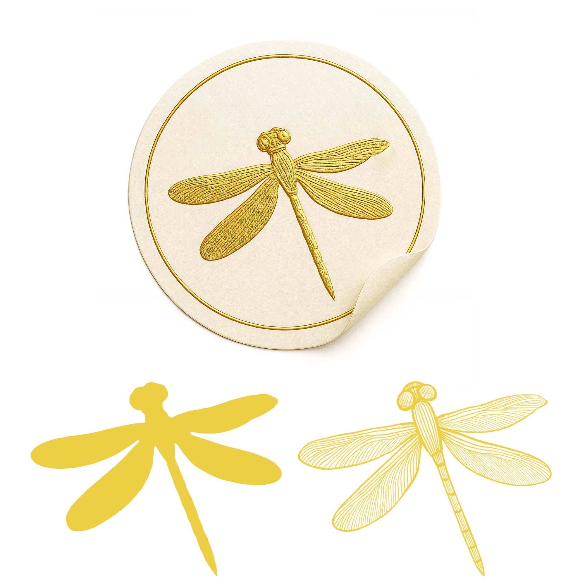 Pegatinas Texturizadas de foil de estampación en Relieve de Lujo - Etiquetas Premium de foil de estampación Dorado工艺