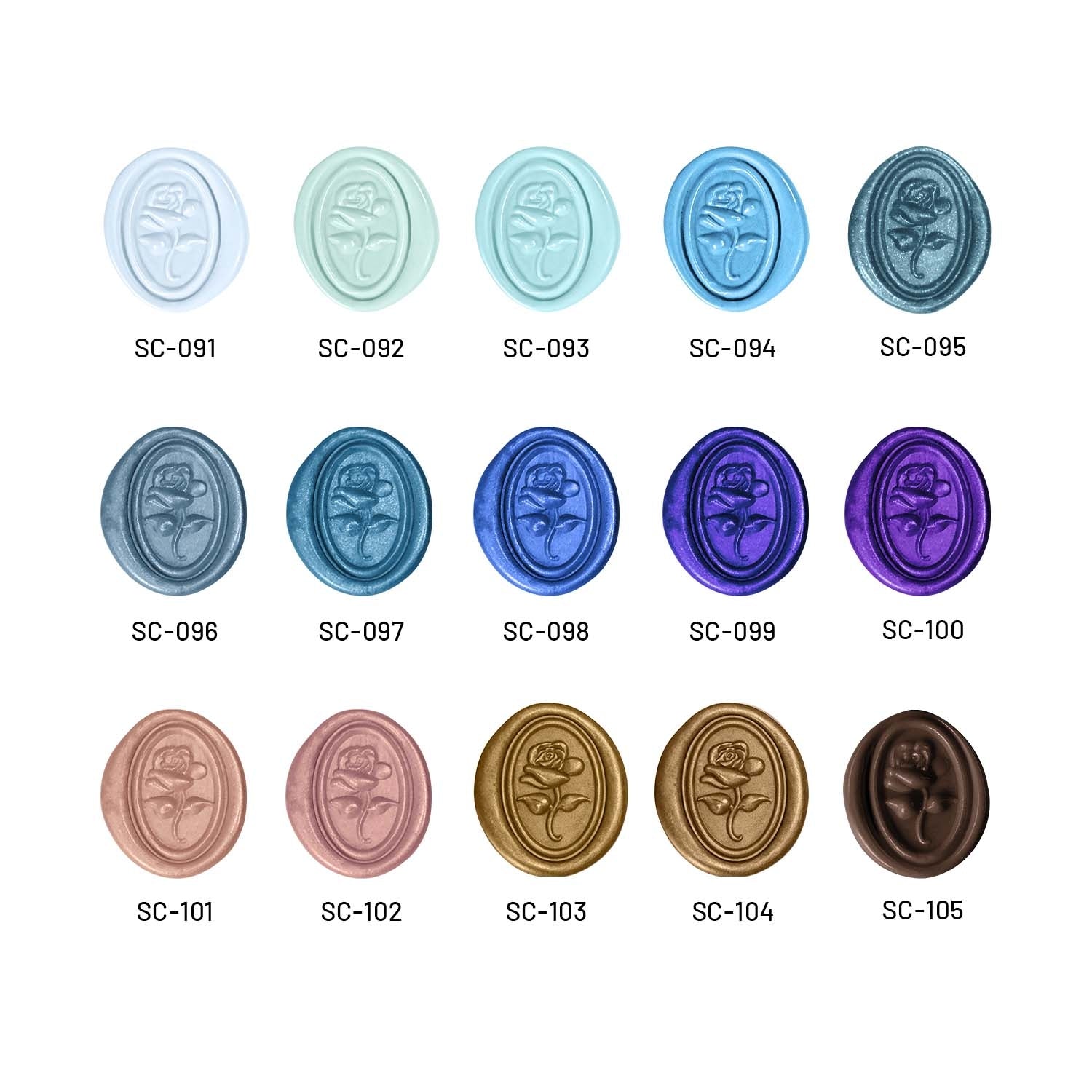 Palo de Lacre (113 Colores) paleta de colores 91-105