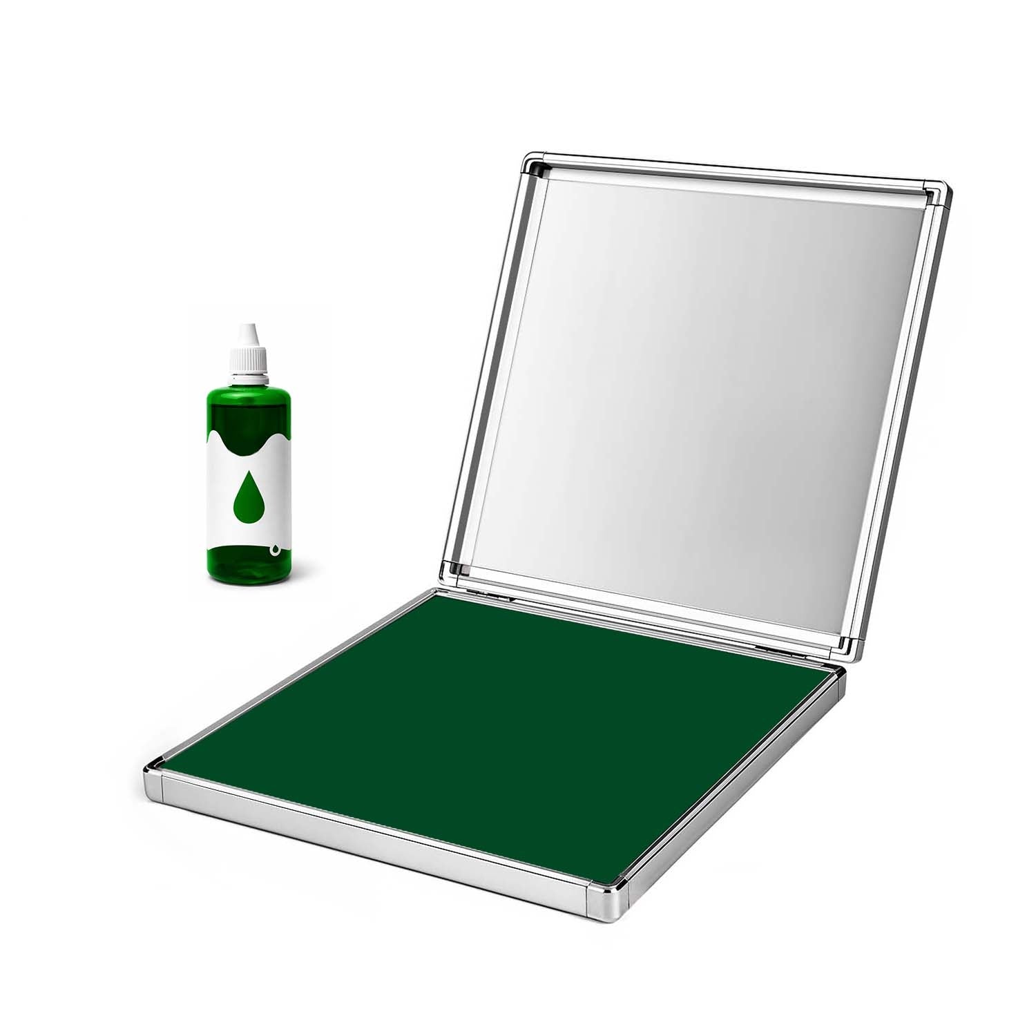 Extra Large Quick-Dry Multi-Color Ink Pad with Metal Case-Green