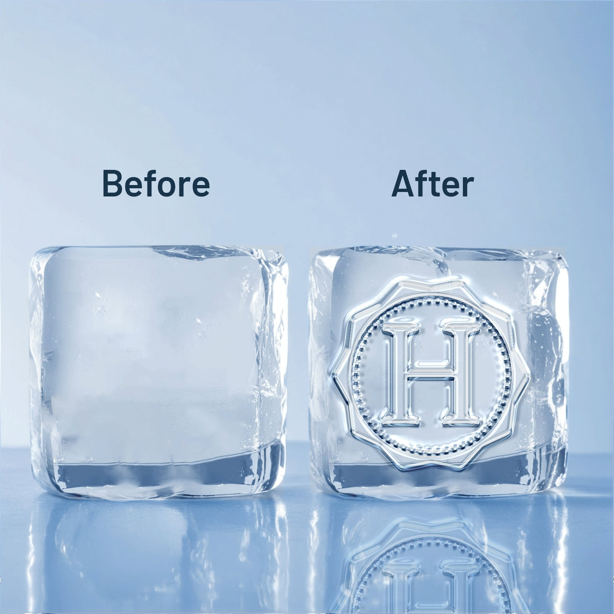 Sello de Caucho de Latón con Cubo de Hielo con Tu Arte para Negocio, Uso Personalizado111