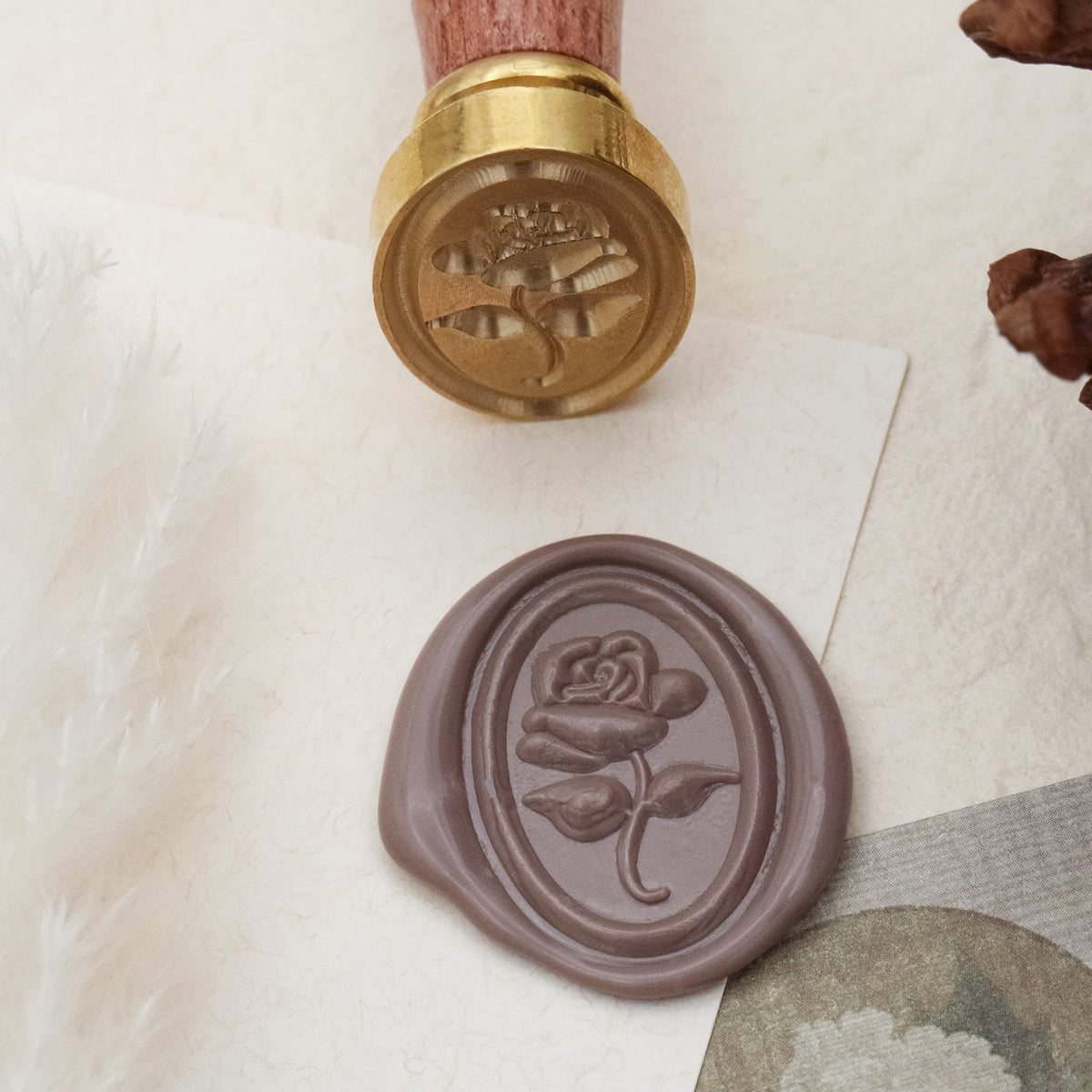 Stamprints sello de lacre Relieve 3D Rosa de lacre 1