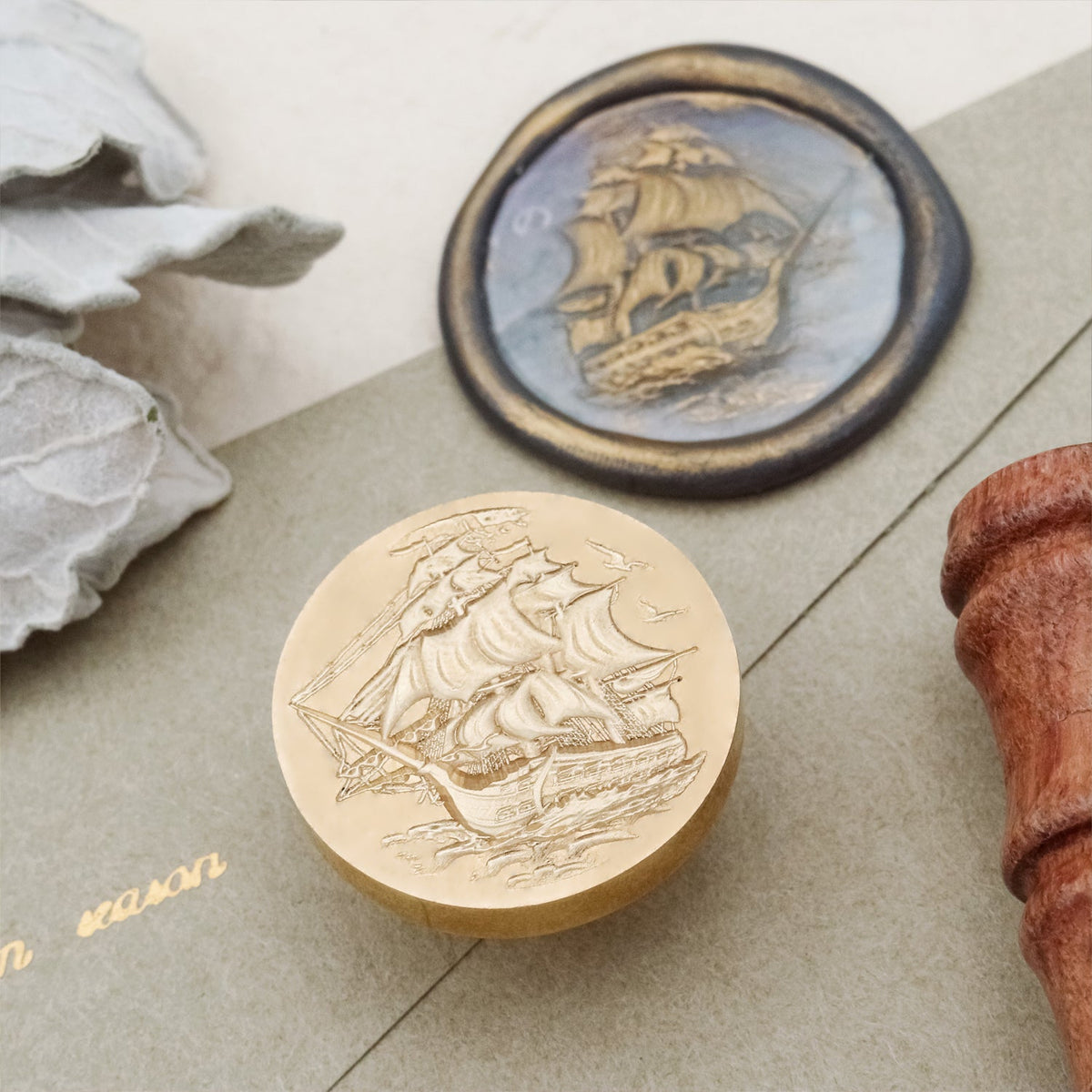 Stamprints Sello de Lacre de Barco Navegando en Relieve 3D