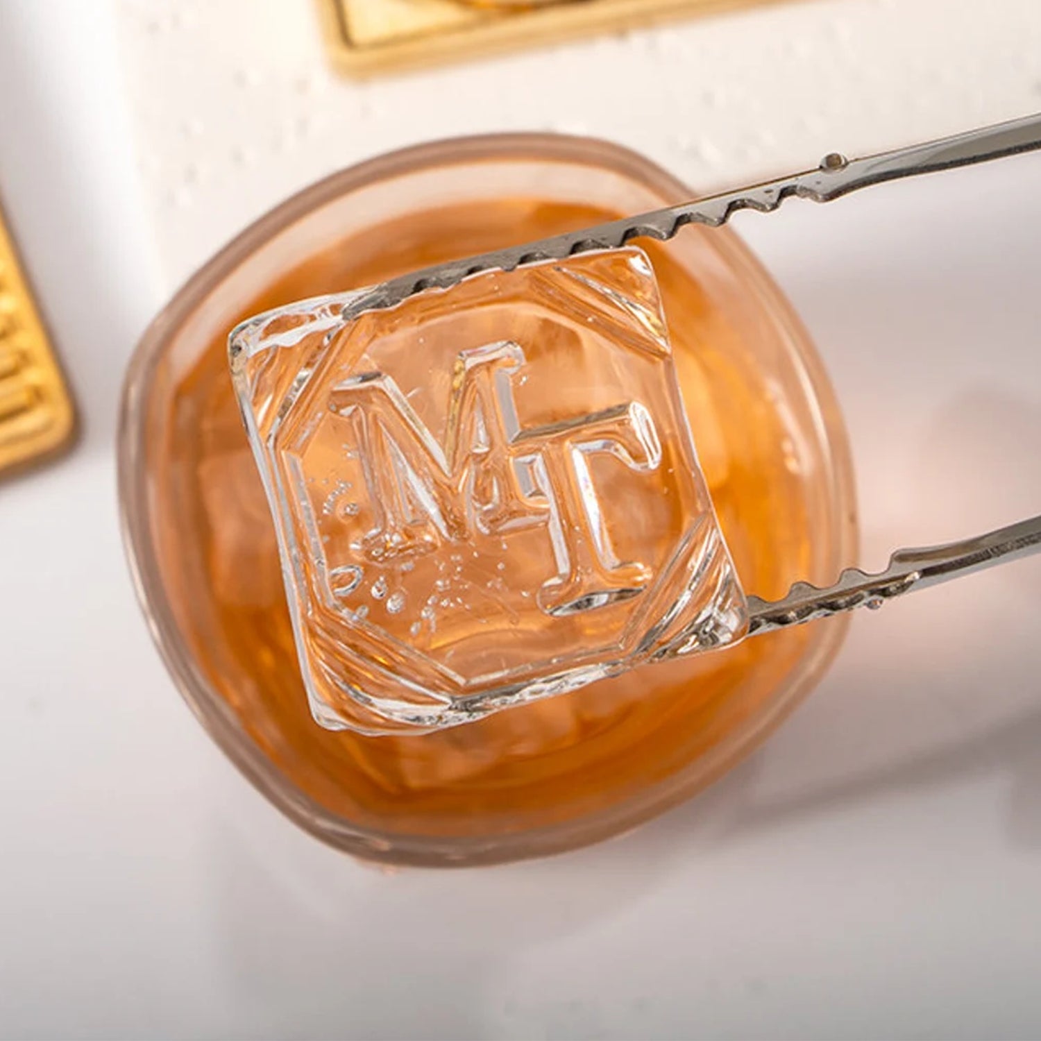 Marco de Cuña Monograma Único Sello de Hielo de Latón para Bartender y Planificador11