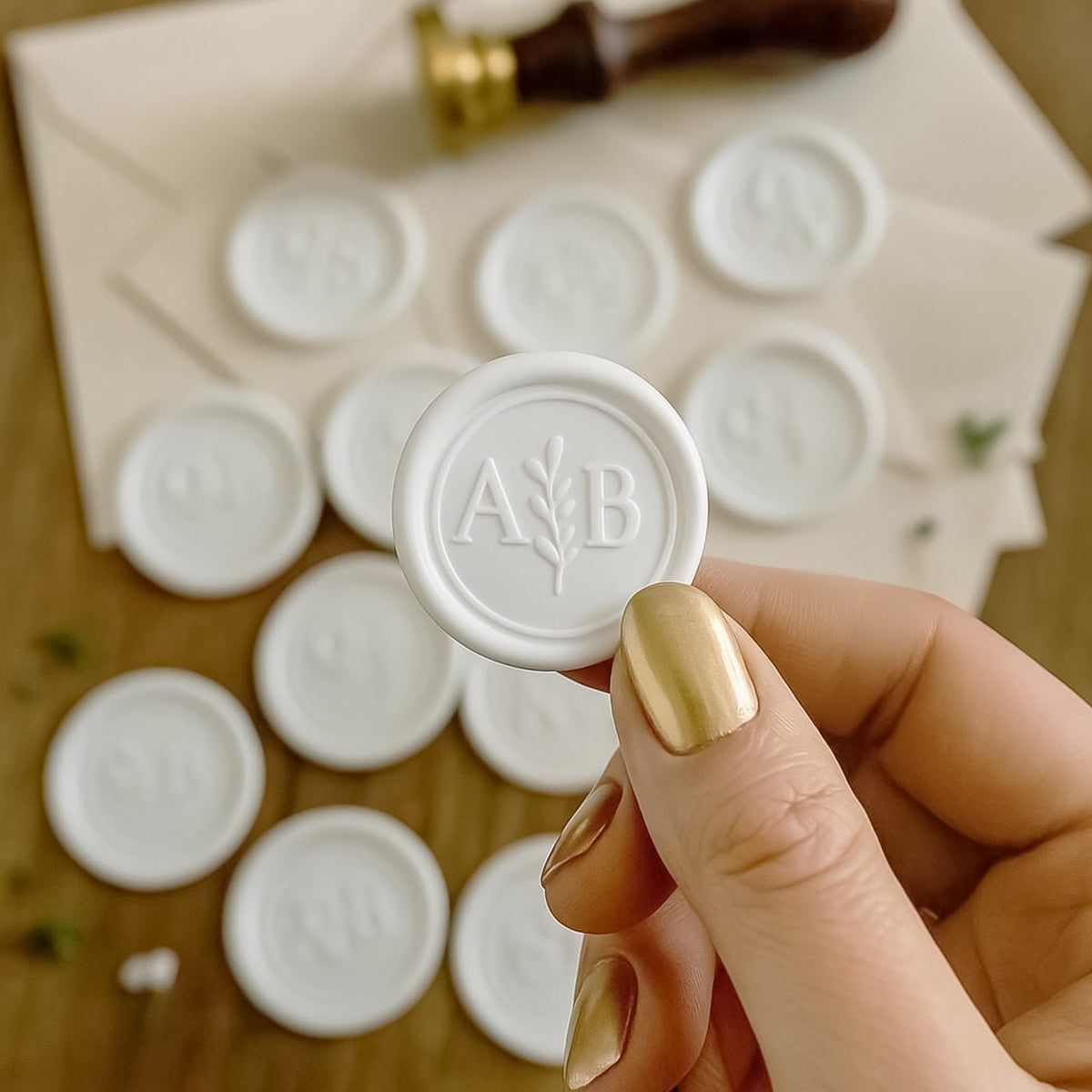 Stamprints Pegatinas Personalizadas Autoadhesivas de Sello de Lacre 1